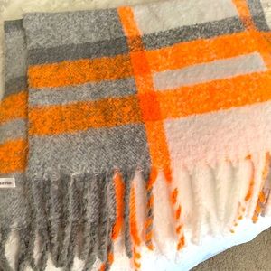 Calvin Klein warm large fringe scarf
